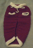 Creme/Dark Red Hand Crocheted Dog Sweater